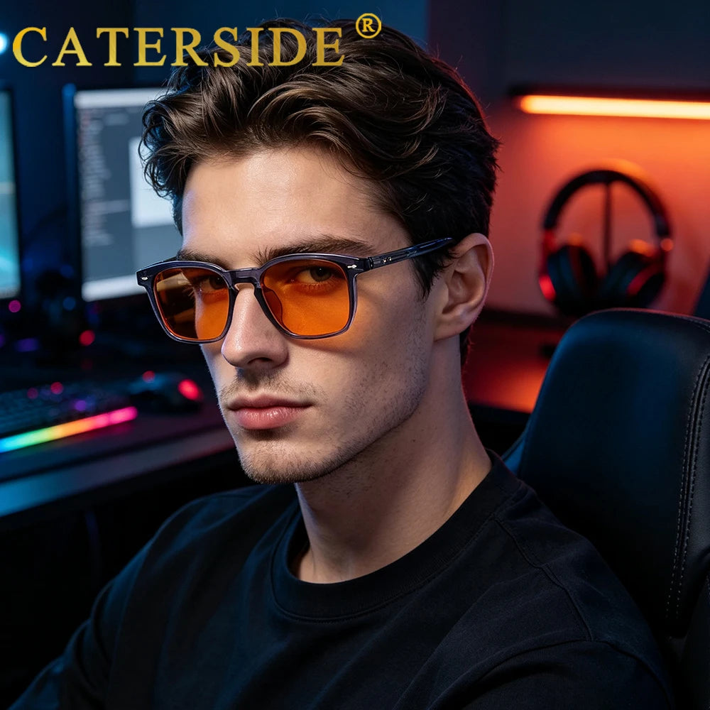 CATERSIDE® Focus Clear™ — Monture carrée anti-lumière bleue