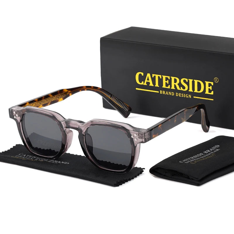 CATERSIDE Lunettes de Soleil Classiques Rétro – Monture Carrée, Branches Métal, Design