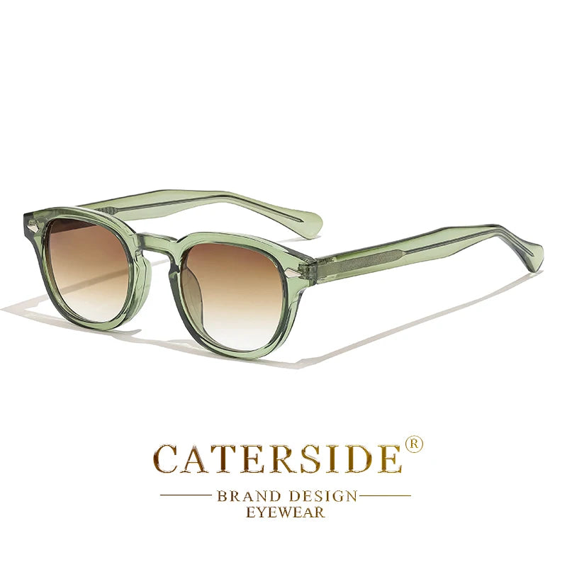 Lunettes de soleil vertes transparentes avec verres dégradés marron, marque Caterside