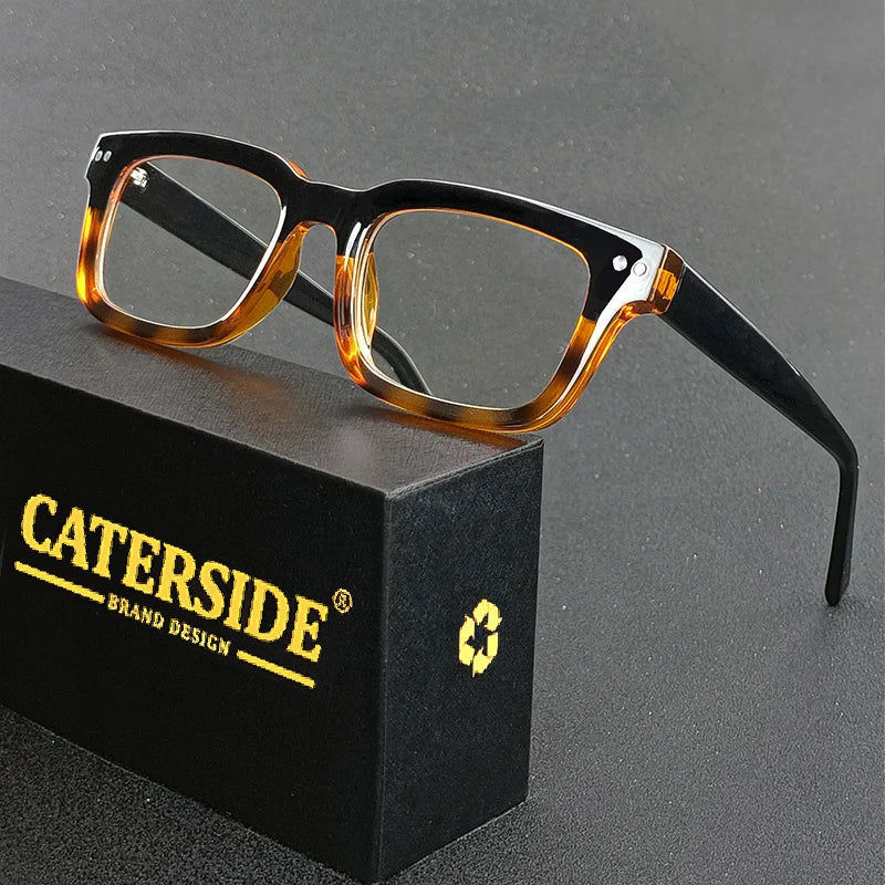 CATERSIDE™ Square Vintage Glasses – Premium Design Unisex Frame | Modern Retro Style 
