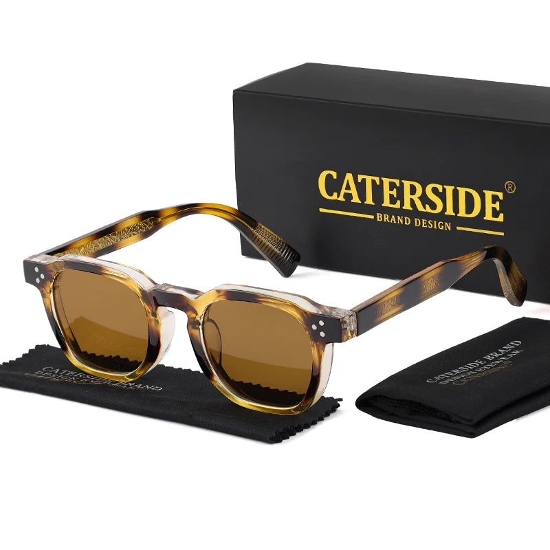 CATERSIDE Lunettes de Soleil Classiques Rétro – Monture Carrée, Branches Métal, Design