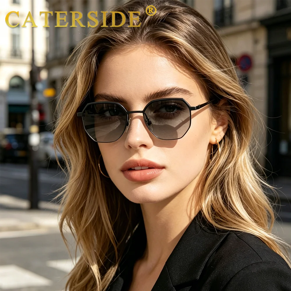 CATERSIDE Prism – lunettes de soleil polygonales en métal – photo 3