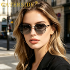 CATERSIDE Prism – lunettes de soleil polygonales en métal – photo 3
