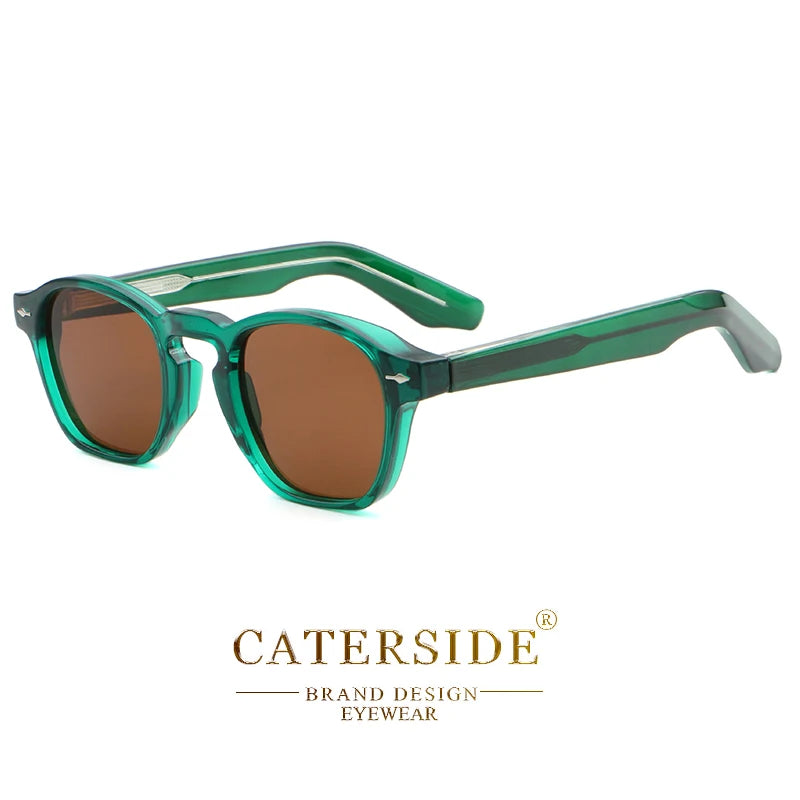 Lunettes de soleil vertes transparentes CATER SIDE avec verres marron et design moderne