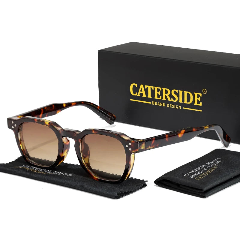 Lunettes de soleil écaille avec verres dégradés, étui et boîte noire Caterside