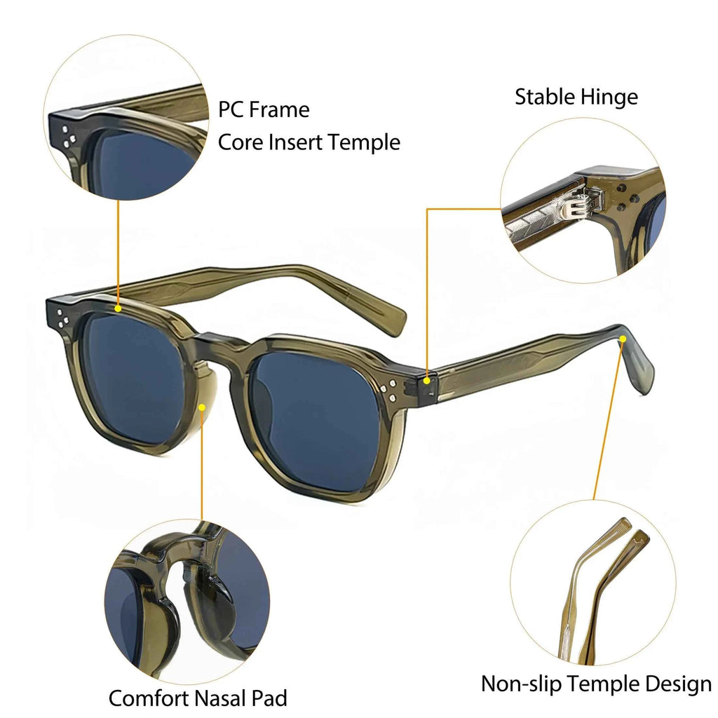 CATERSIDE – Lunettes de soleil carrées style punk rétro