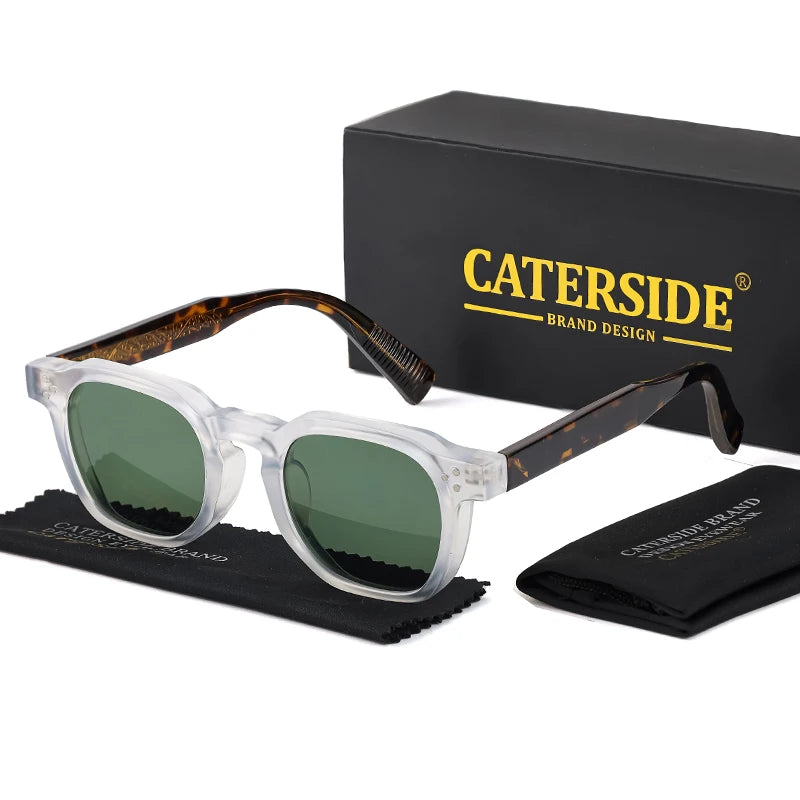 CATERSIDE Lunettes de Soleil Classiques Rétro – Monture Carrée, Branches Métal, Design