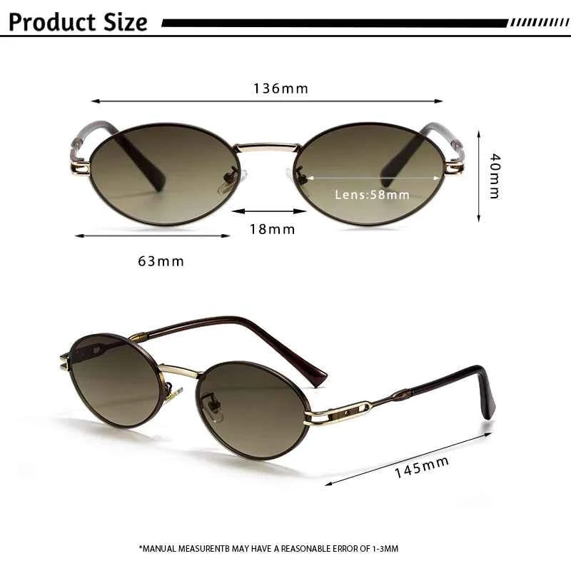 Oval Sunglasses UV400 | Premium Metal Frame | Caterside Eyewear