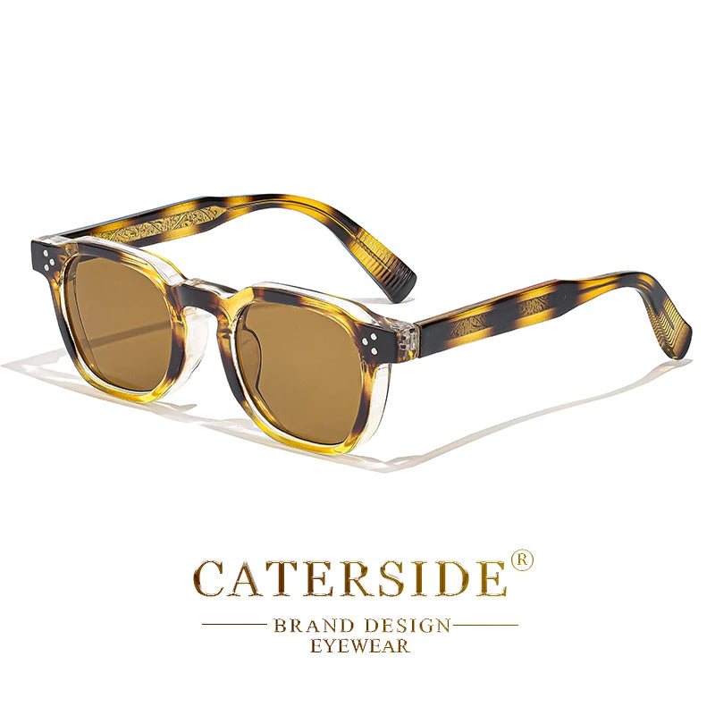 Lunettes de soleil CaterSide avec monture écaille et verres foncés, design élégant et vintage