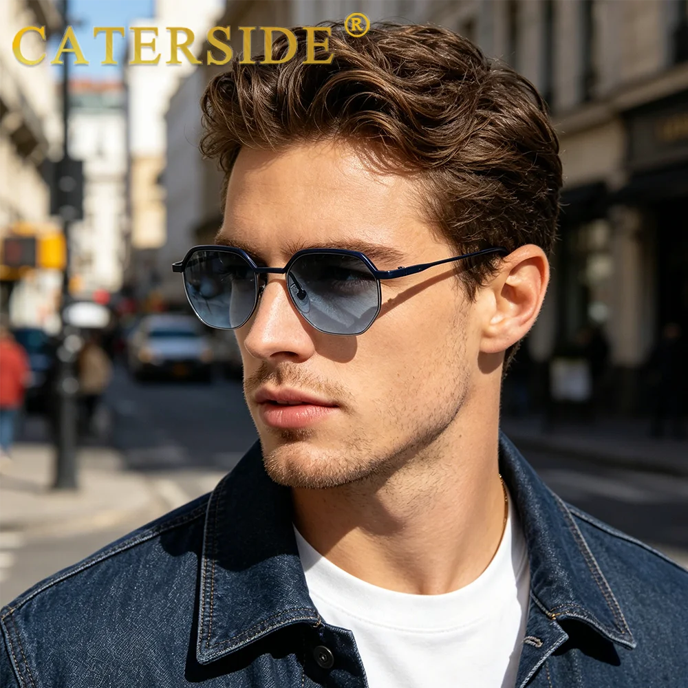 CATERSIDE Prism – lunettes de soleil polygonales en métal – photo 2