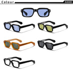 Lunettes de soleil rectangulaires en différentes couleurs avec montures épaisses, modèles K40483