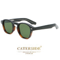 Lunettes de soleil CATER SIDE design monture noire et écaille avec verres verts