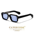Lunettes de soleil noires rectangulaires avec verres bleus de la marque Caterside