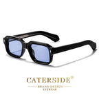 Lunettes de soleil noires rectangulaires avec verres bleus de la marque Caterside