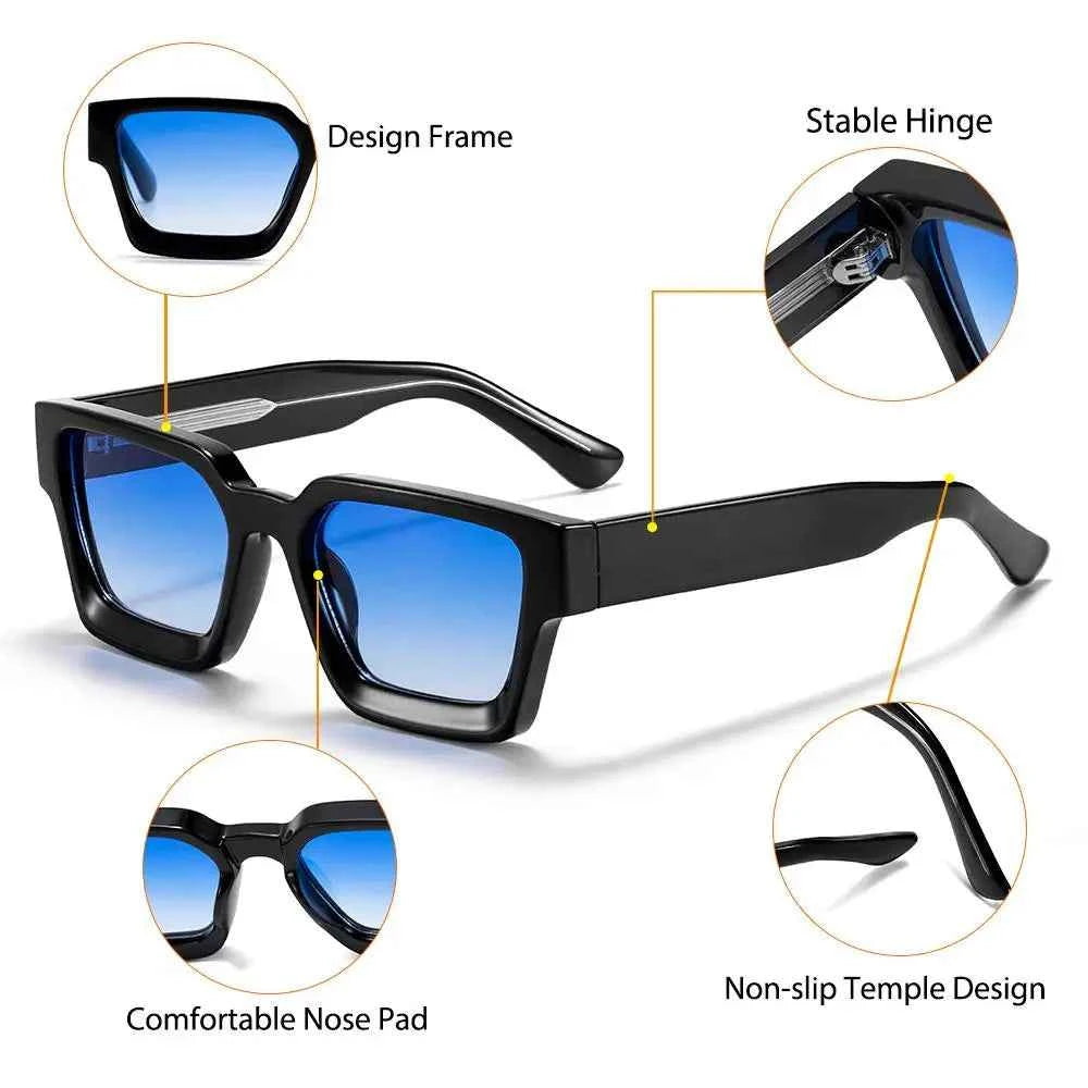 Lunettes de Soleil Carrées UV400 | Monture Épaisse Premium | Caterside Eyewear