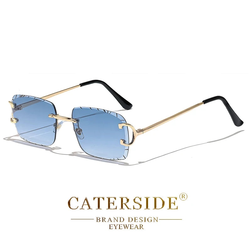 Lunettes de soleil CATERSIDE avec verres bleus dégradés et monture dorée élégante