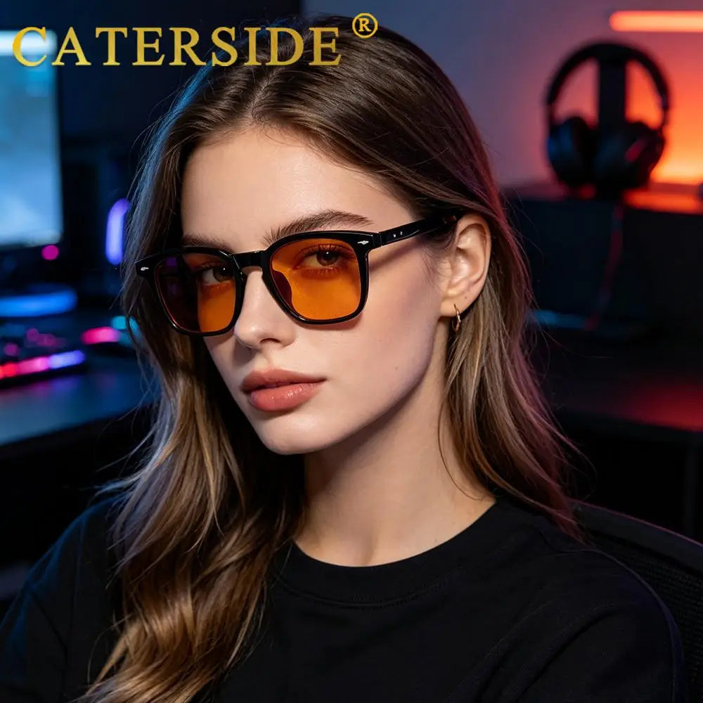 CATERSIDE® Focus Clear™ — Monture carrée anti-lumière bleue