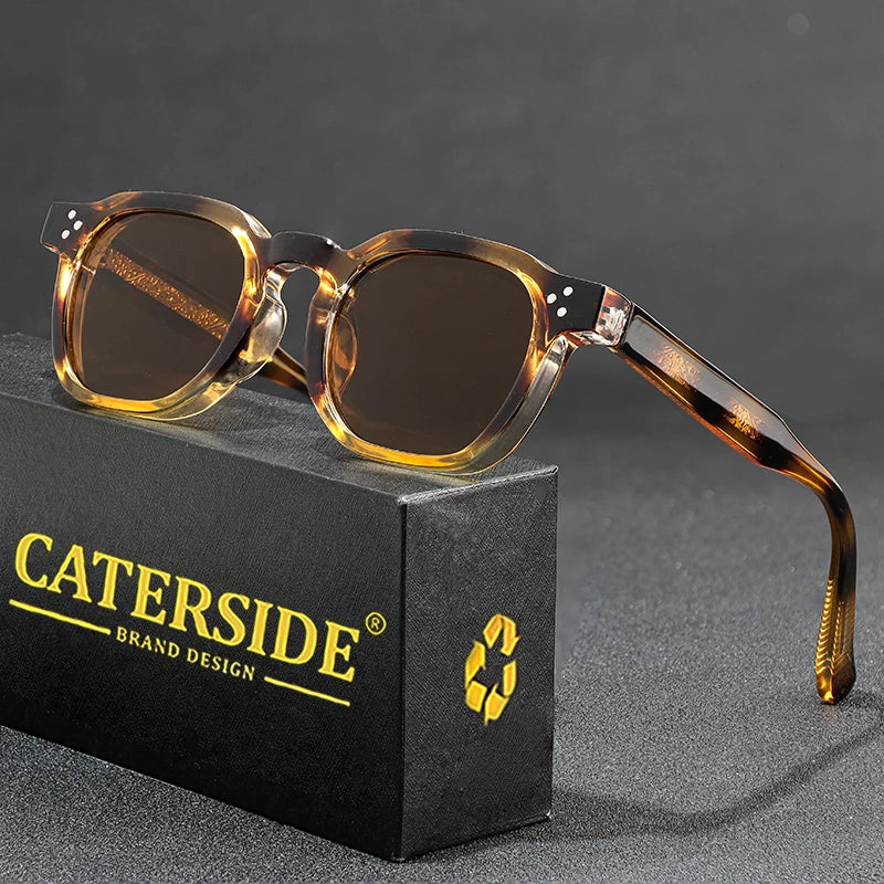 CATERSIDE Lunettes de Soleil Classiques Rétro – Monture Carrée, Branches Métal, Design
