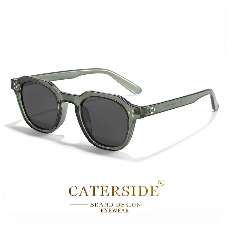 Lunettes de soleil vert transparent design Caterside avec verres noirs tendance unisexes
