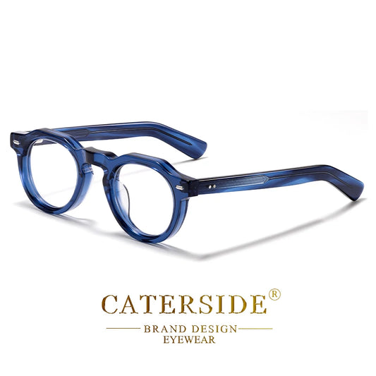 Lunettes de vue rondes bleu transparent design moderne marque Caterside