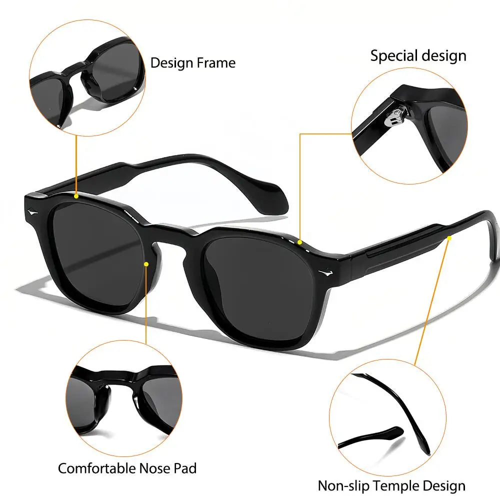 Lunettes de Soleil Rétro Unisexe CATERSIDE – UV400 – Style Vintage Rondes