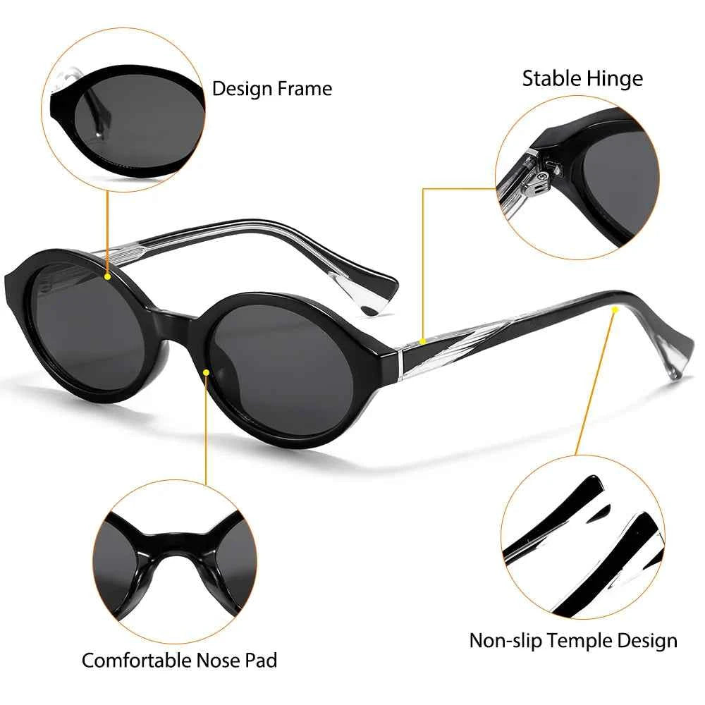 Lunettes de Soleil Ovales Rétro UV400 | Style Vintage Premium | Caterside Eyewear