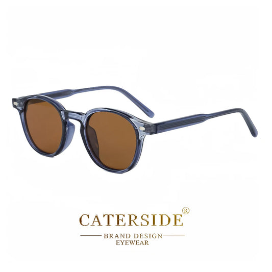 Lunettes de soleil CaterSide avec monture transparente bleu et verres marron