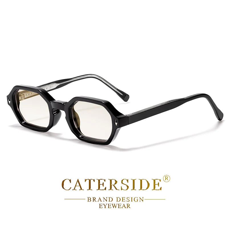 Lunettes de soleil noires à monture octogonale design par Caterside, style élégant et moderne