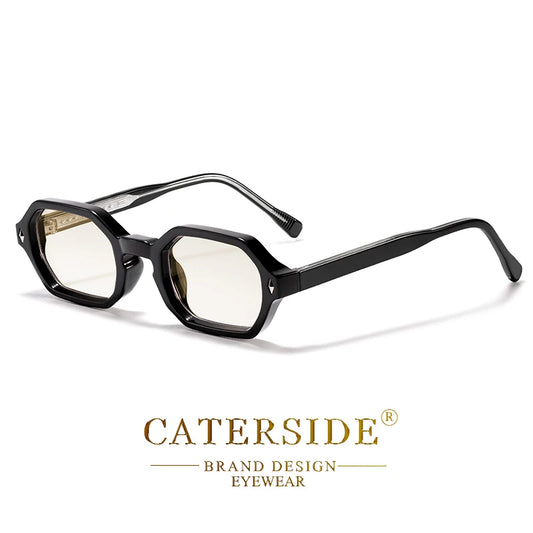 Lunettes de soleil noires à monture octogonale design par Caterside, style élégant et moderne