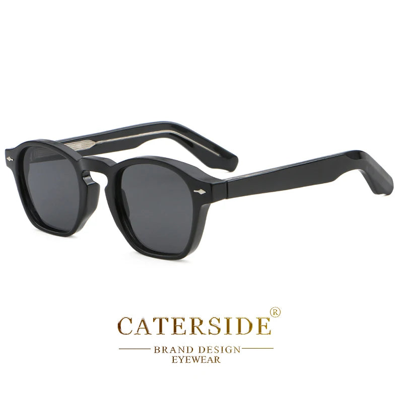 Lunettes de soleil noires carrées CaterSide, monture épaisse et verres teintés