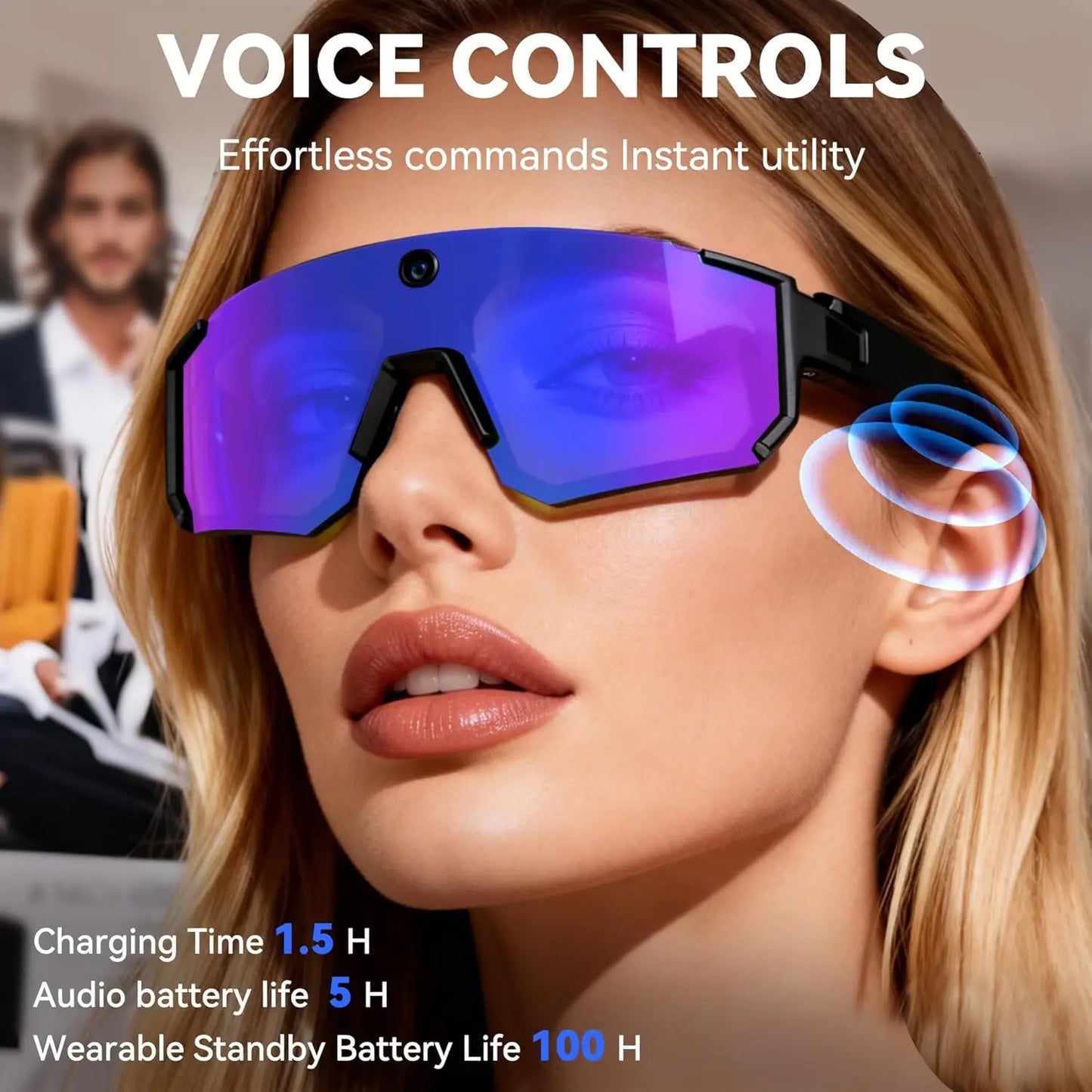 4K AI Smart Glasses with 800W Camera | Bluetooth | Calls, Music & Anti-Focus Sports