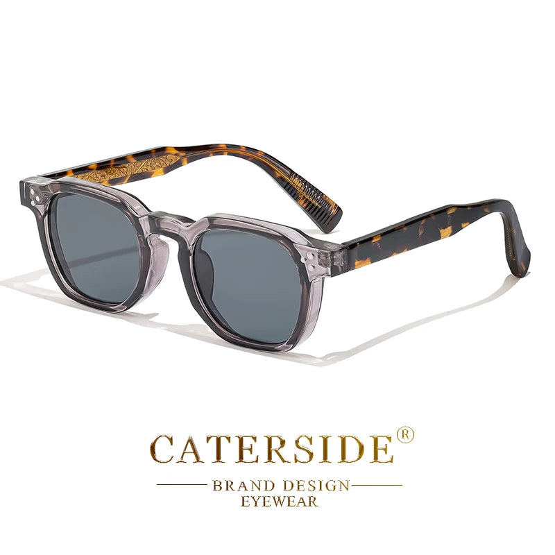 CATERSIDE Lunettes de Soleil Classiques Rétro – Monture Carrée, Branches Métal, Design
