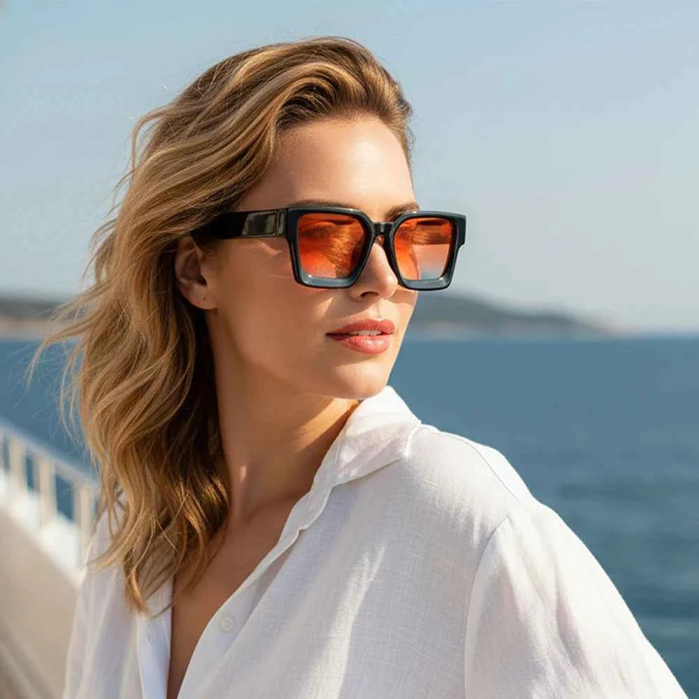 Lunettes de Soleil Carrées UV400 | Monture Épaisse Premium | Caterside Eyewear