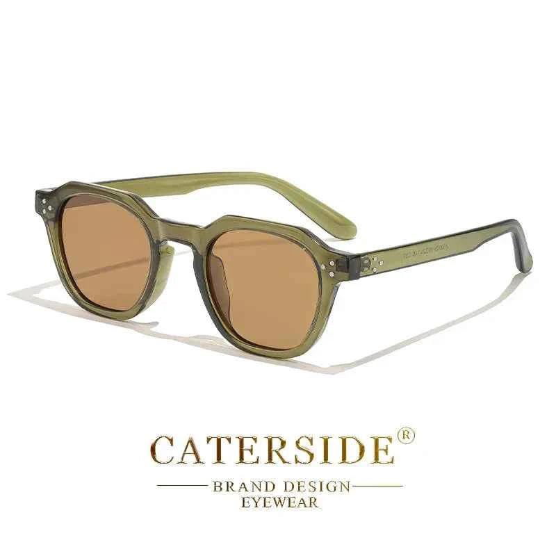 CATERSIDE – Lunettes de soleil rétro polarisées à monture polygonale ultralégère