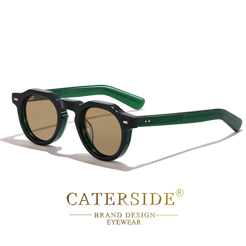 Lunettes de soleil vintage vert foncé avec verres teintés marron de la marque Caterside