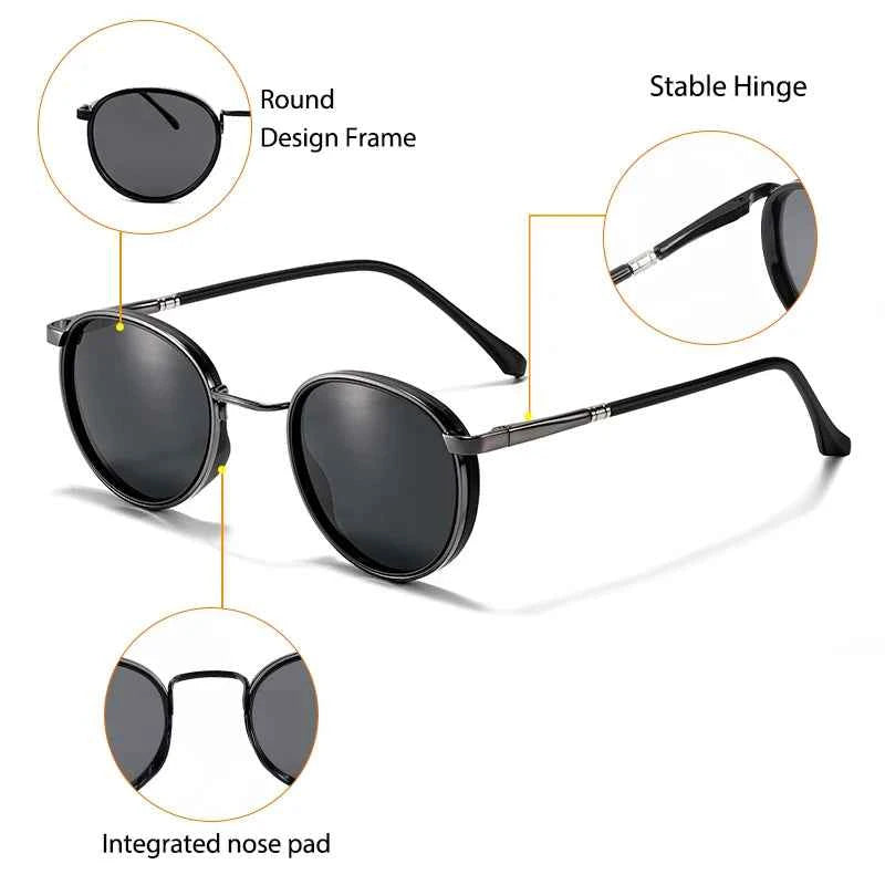 CATERSIDE® Vintage Polarized Round Sunglasses