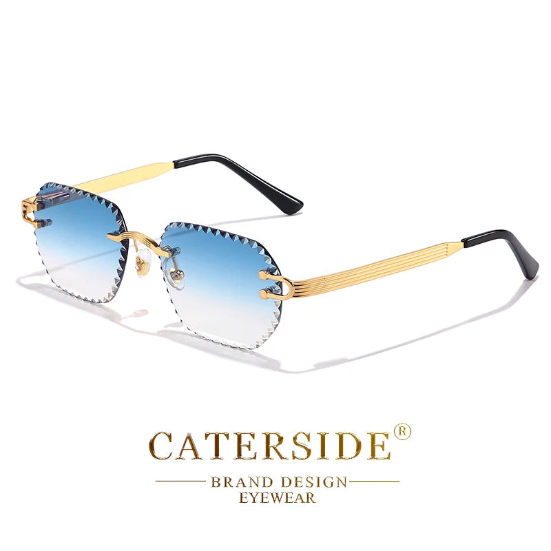 Lunettes de Soleil Carrées Sans Monture Luxe – Lunettes de Soleil Carrées Sans Monture Caterside