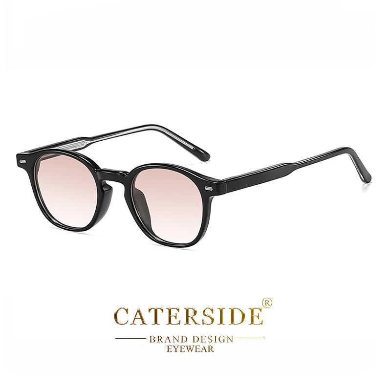 Lunettes de soleil noires avec verres roses dégradés, design élégant CATERSiDE