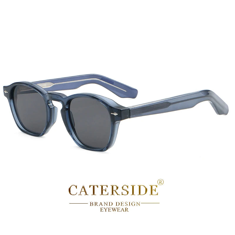 Lunettes de soleil Carré bleu avec monture épaisse et verres noirs de marque Caterside