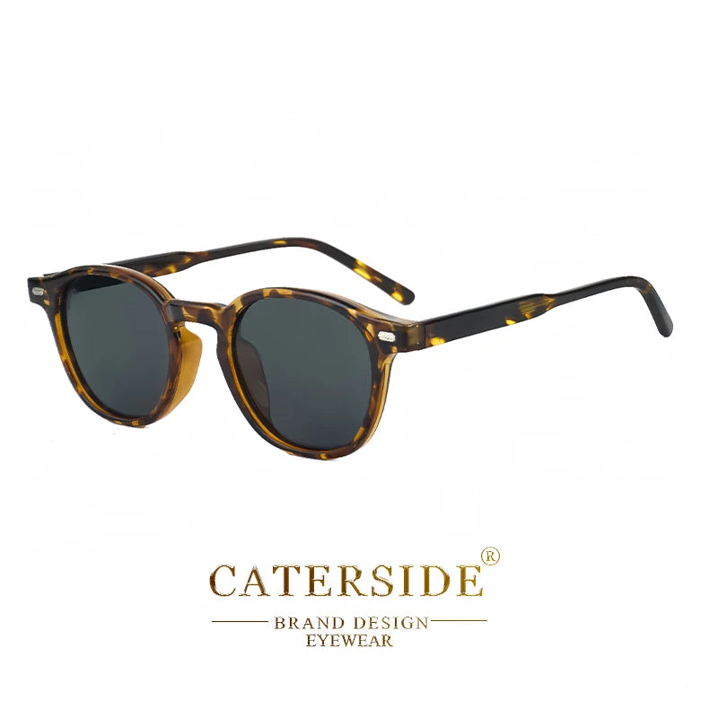 Lunettes de soleil rondes à monture écaille de tortue de la marque Caterside