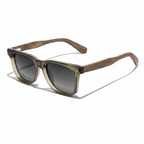 CATERSIDE® Lunettes de soleil vintage monture bois polarisées Unisexe UV400 fond blanc GMC