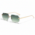 CATERSIDE® Lunettes de soleil sans monture vintage luxe Unisexe UV400 fond blanc GMC