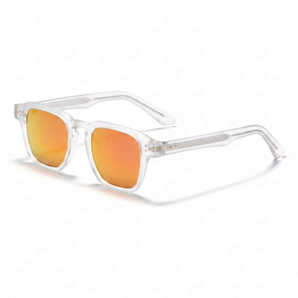 CATERSIDE® Lunettes de soleil carrées verres polarisés miroirs Unisexe UV400 fond blanc GMC